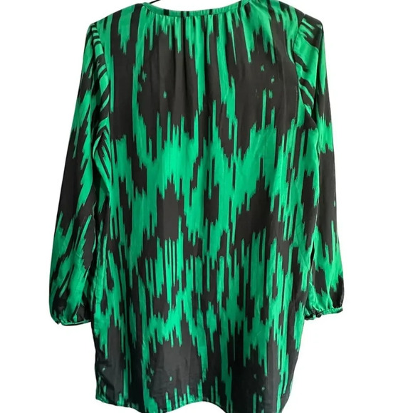 MICHAEL Michael Kors Top Womens Blouse M Green Blue Long Sleeves Tunic - Picture 10 of 13